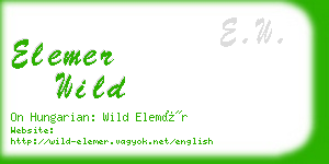 elemer wild business card